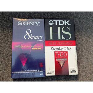 Sony T-160 & TDK HS T-120 VHS Blank Video Cassettes